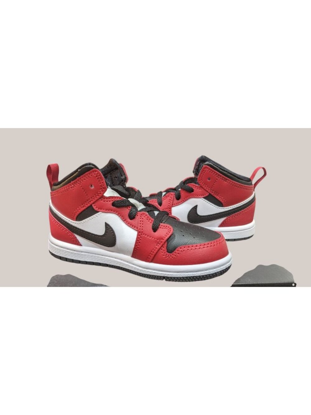 Nike Toddlers Jordan1 Mid (TD) Sneakers  Black/Gym Red Size 7 NEW IN BOX!